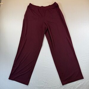 Susan Graver Liquid Knit Burgundy Herringbone Wide Leg Pants A310112 Womens SP